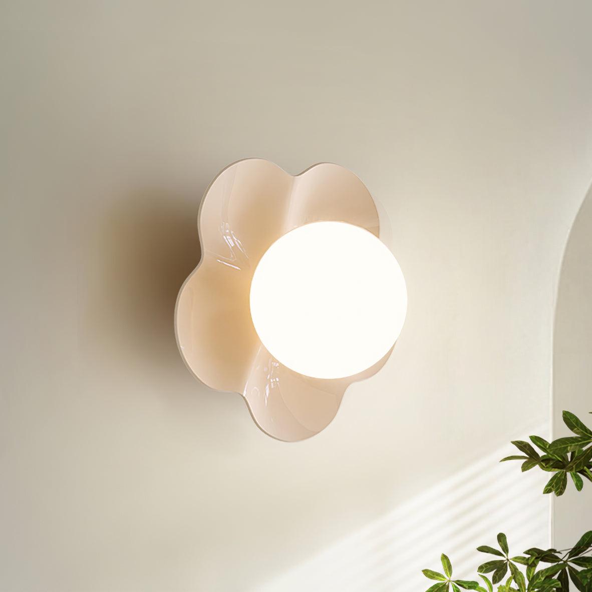 Flower Wall Lamp Bohemian with Globe Light and Flower Shape