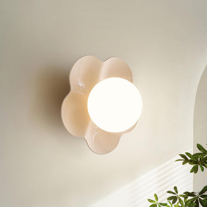 Flower Wall Lamp Bohemian with Globe Light and Flower Shape