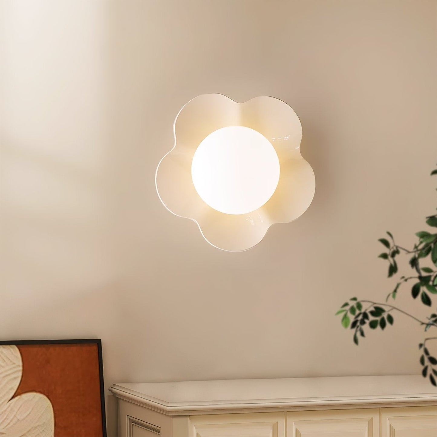 Flower Wall Lamp Bohemian with Globe Light and Flower Shape