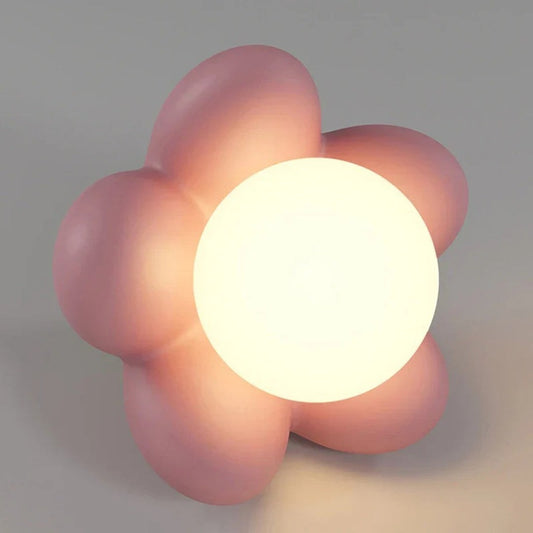 Flower Wall Lamp Bohemian with Globe Light and Wood Base