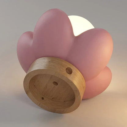 Flower Wall Lamp Bohemian with Globe Light and Wood Base