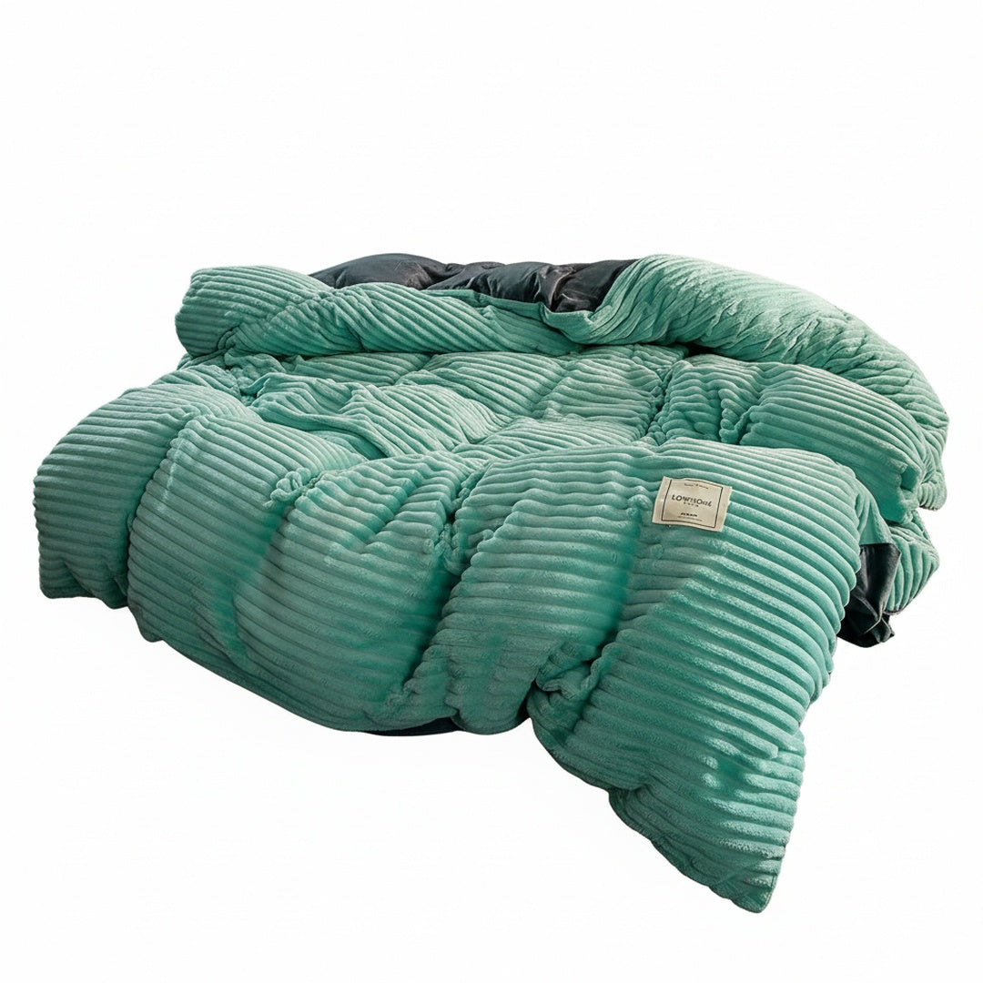 Fluffy Duvet Cover Set with Ribbed Texture for All Seasons