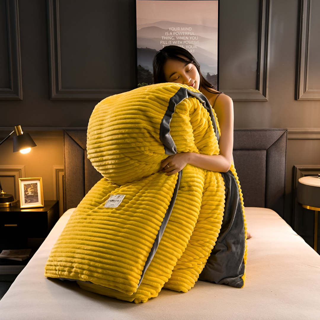 Fluffy Duvet Cover Set with Ribbed Texture for All Seasons