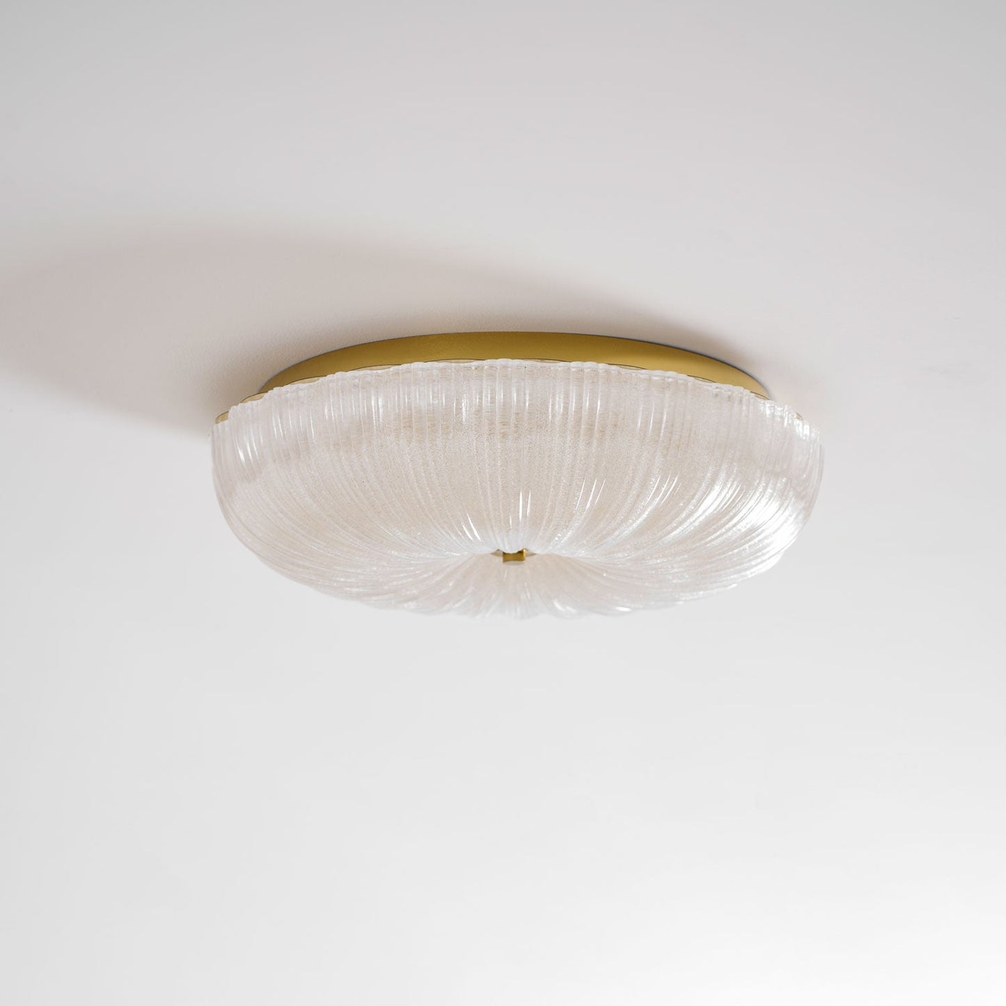 Flush Mount Ceiling Light Art Deco with Frosted Ripple Glass Shade