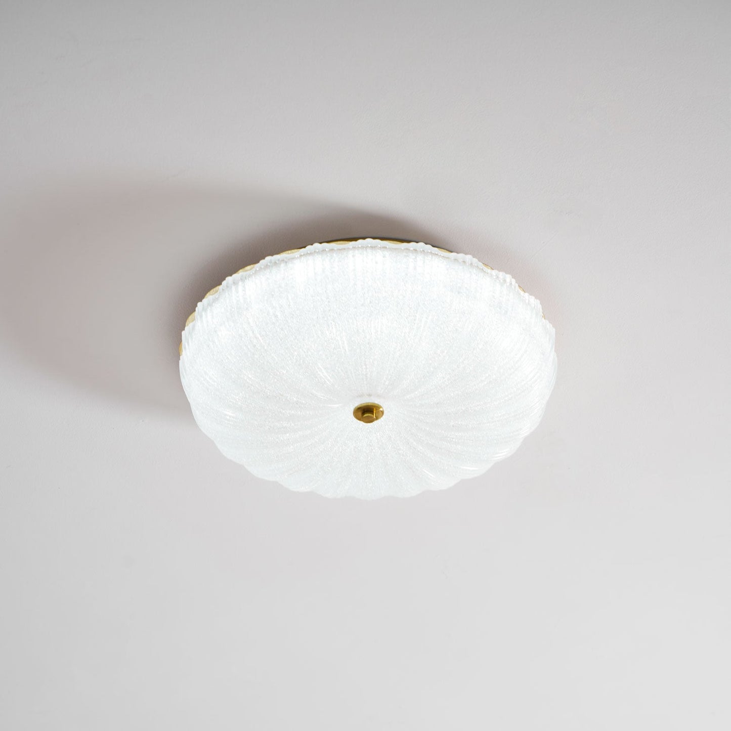 Flush Mount Ceiling Light Art Deco with Frosted Ripple Glass Shade