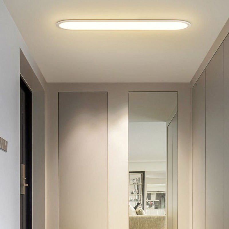 Flush Mount LED Ceiling Light Minimalist Oval Panel with Dimmable Option