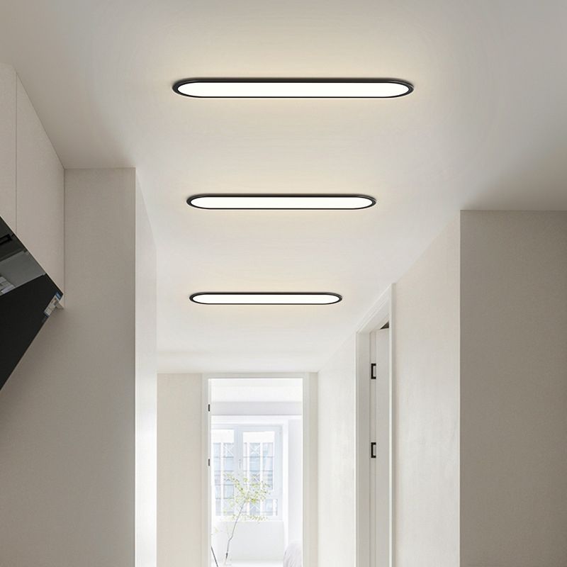Flush Mount LED Ceiling Light Minimalist Oval Panel with Dimmable Option