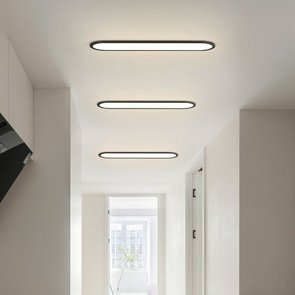Flush Mount LED Ceiling Light Minimalist Oval Panel with Dimmable Option