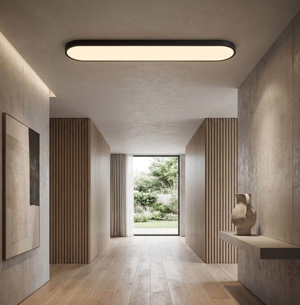 Flush Mount LED Ceiling Light Minimalist Oval Panel with Dimmable Option