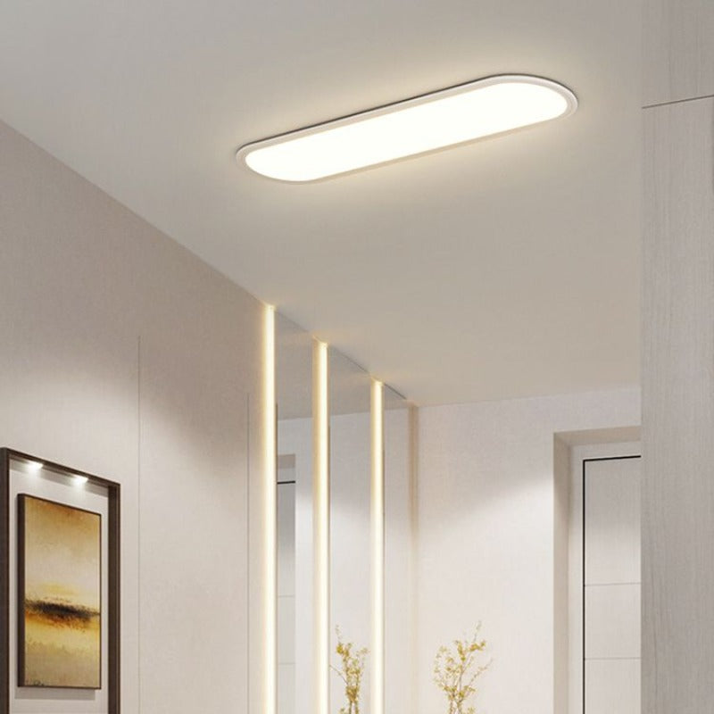 Flush Mount LED Ceiling Light Minimalist Oval Panel with Dimmable Option
