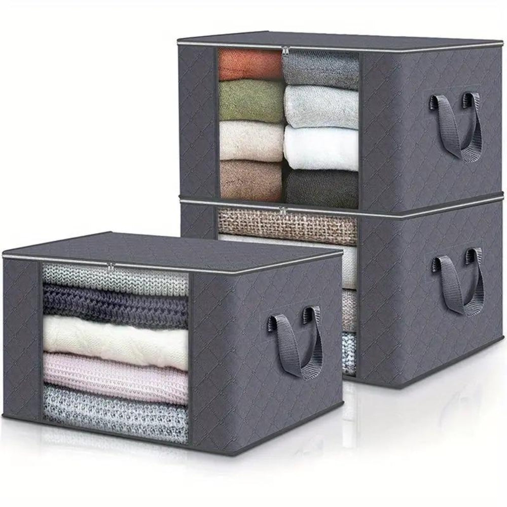 Foldable Clothes Storage Boxes with Clear Window and Reinforced Handles