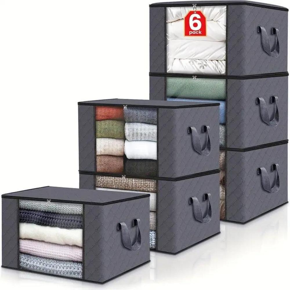 Foldable Clothes Storage Boxes with Clear Window and Reinforced Handles