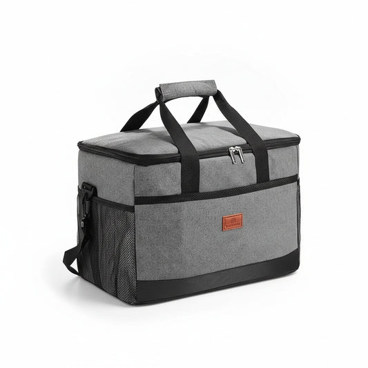 Foldable Cooler Bag with Shoulder Strap and Side Mesh Pockets