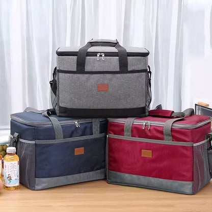 Foldable Cooler Bag with Shoulder Strap and Side Mesh Pockets