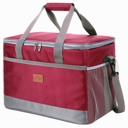 Foldable Cooler Bag with Shoulder Strap and Side Mesh Pockets