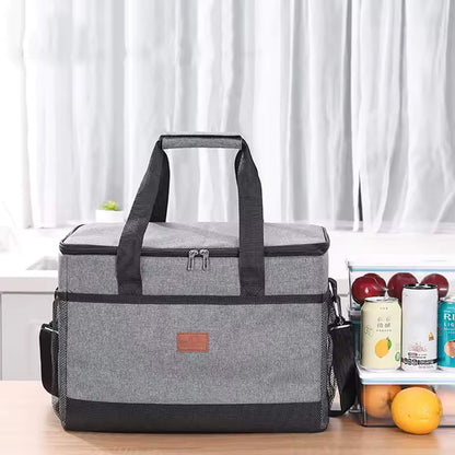 Foldable Cooler Bag with Shoulder Strap and Side Mesh Pockets