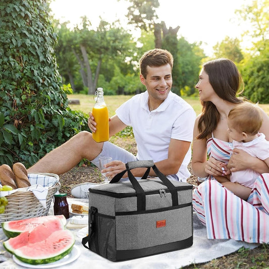 Foldable Cooler Bag with Shoulder Strap and Side Mesh Pockets