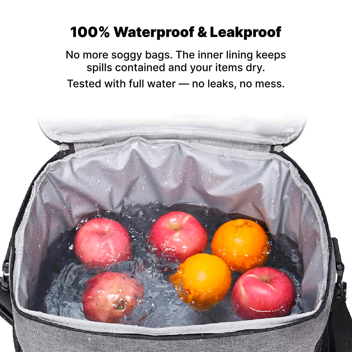 Foldable Cooler Bag with Shoulder Strap and Side Mesh Pockets