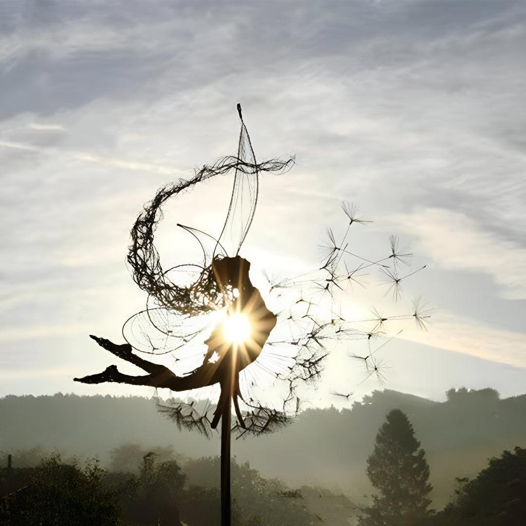 Garden Fairy Statue with Dandelion Ground Stake