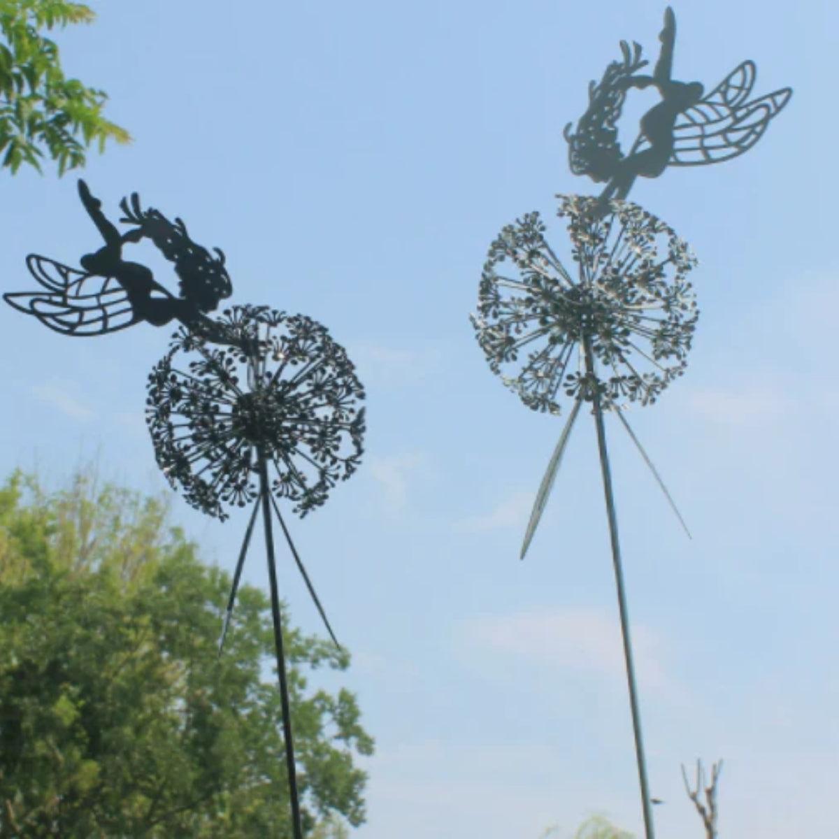 Garden Fairy Statue with Dandelion Ground Stake