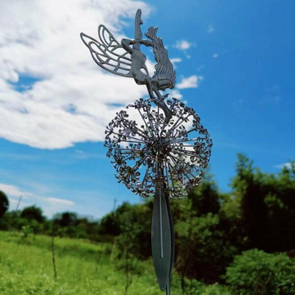 Garden Fairy Statue with Dandelion Ground Stake