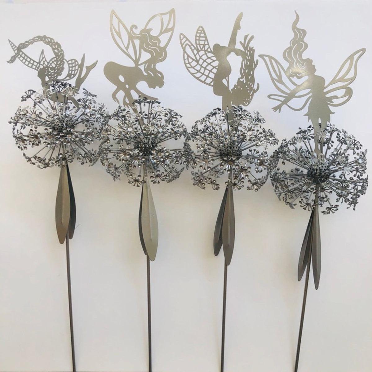 Garden Fairy Statue with Dandelion Ground Stake