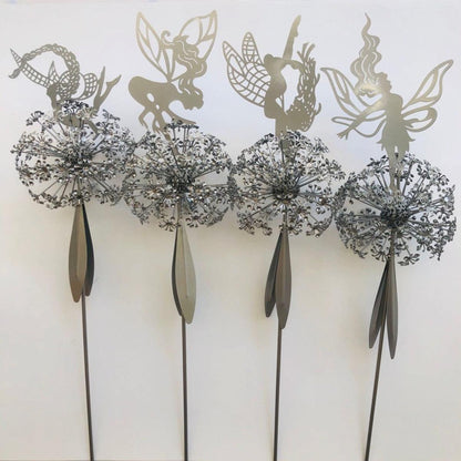 Garden Fairy Statue with Dandelion Ground Stake