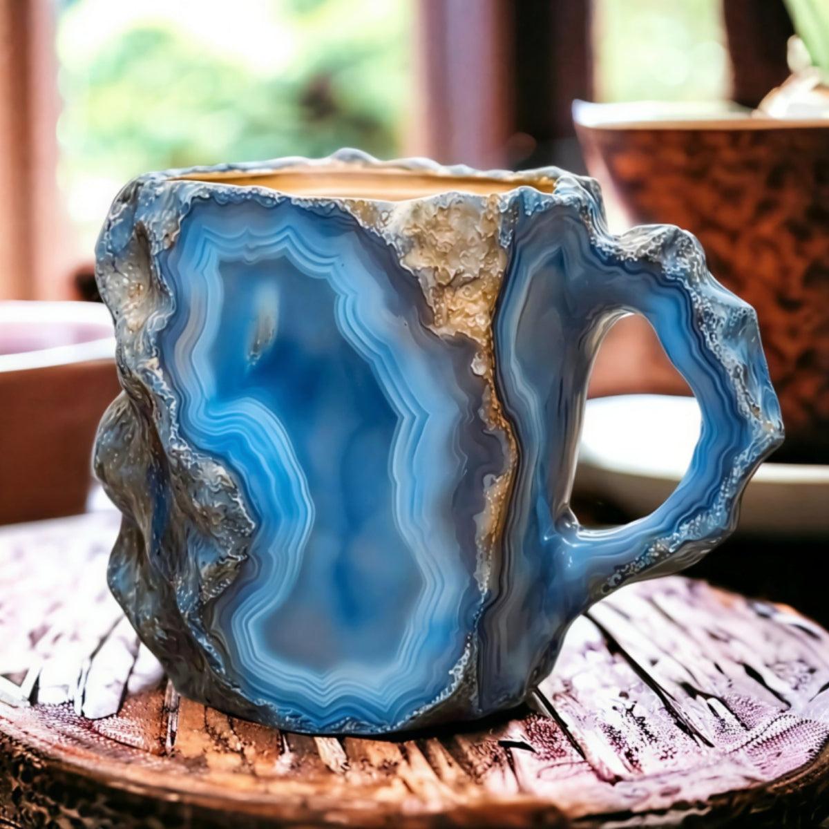Geode Crystal Coffee Mug with Mineral Stone Design