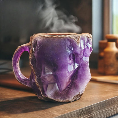 Geode Crystal Coffee Mug with Mineral Stone Design