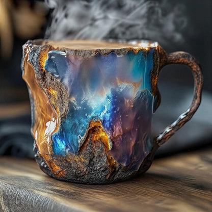 Geode Crystal Coffee Mug with Mineral Stone Design