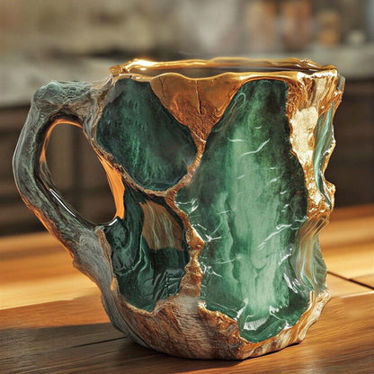 Geode Crystal Coffee Mug with Mineral Stone Design