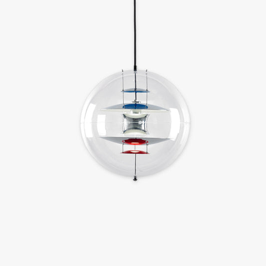 Globe Pendant Lamp Retro with Clear Sphere and Layered Inner Shades