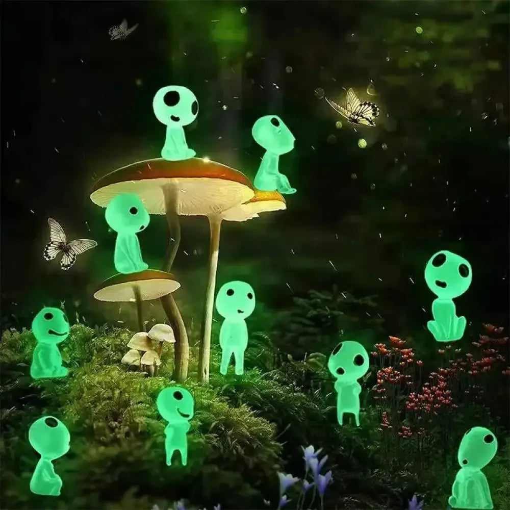 Glow in the Dark Tree Spirit Figurine Set of 10 Pieces
