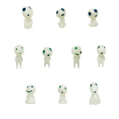 Glow in the Dark Tree Spirit Figurine Set of 10 Pieces