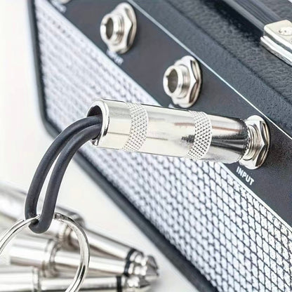 Guitar Amp Wall Key Holder with 4 Guitar Jack Keychains