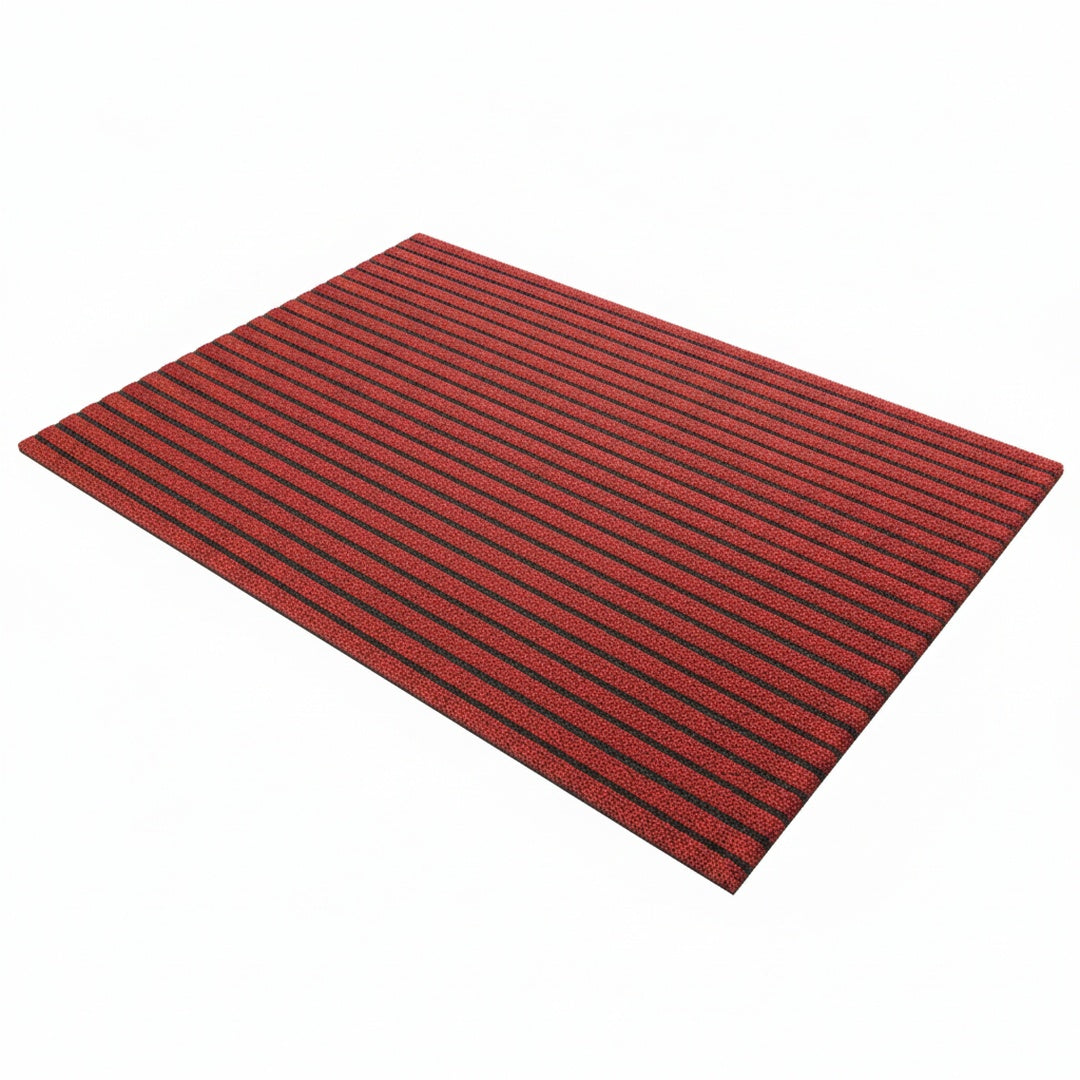 Indoor Outdoor Doormat with Anti-Slip Backing and Striped Pattern