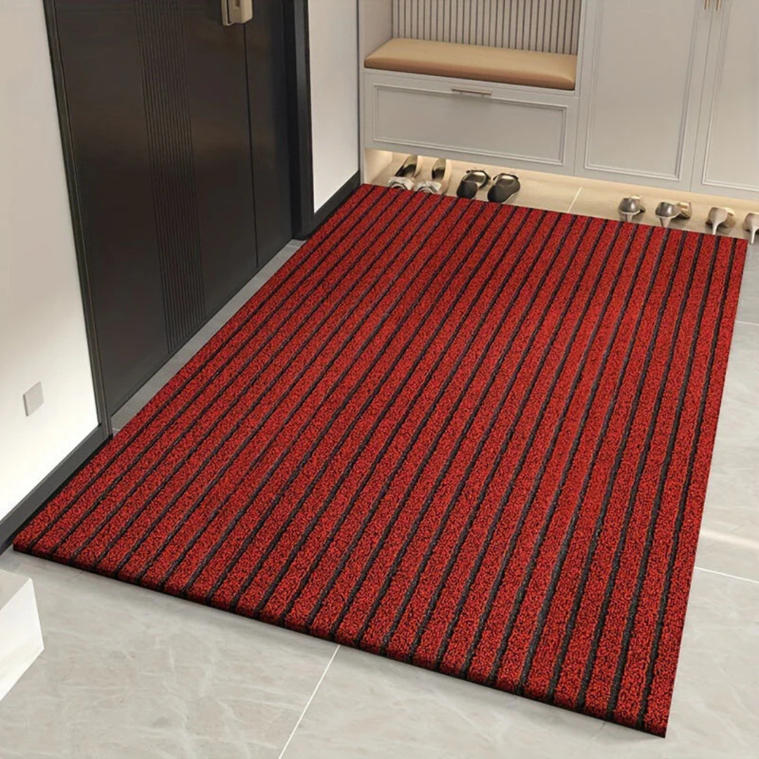 Indoor Outdoor Doormat with Anti-Slip Backing and Striped Pattern