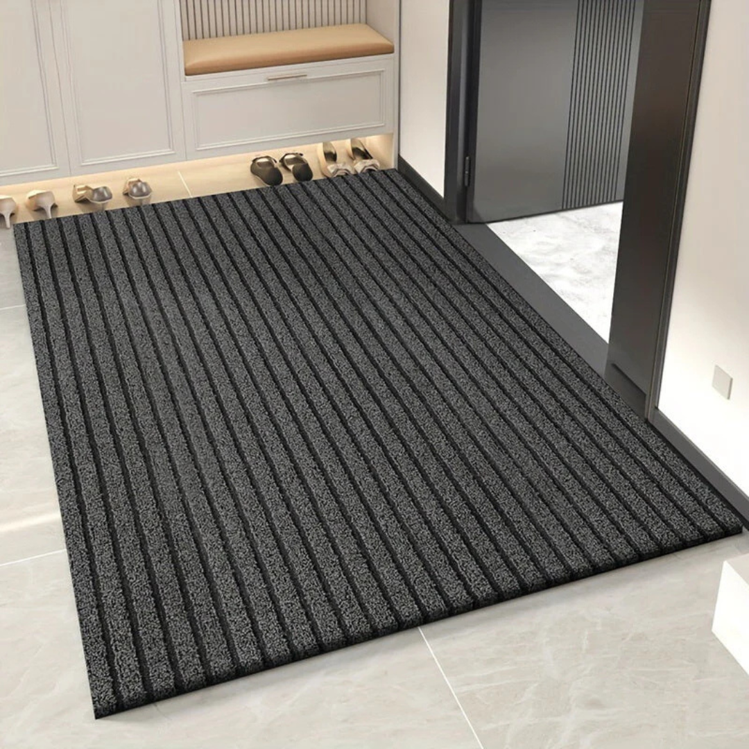 Indoor Outdoor Doormat with Anti-Slip Backing and Striped Pattern