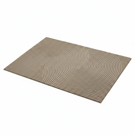 Indoor Outdoor Doormat with Anti-Slip Bottom and 3D Groove Pattern