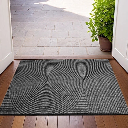 Indoor Outdoor Doormat with Anti-Slip Bottom and 3D Groove Pattern