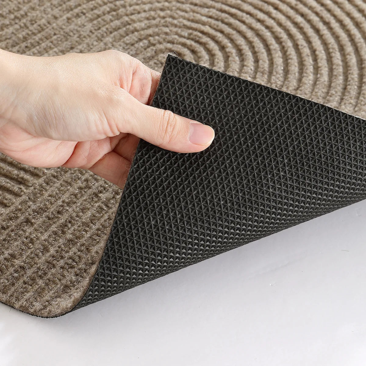 Indoor Outdoor Doormat with Anti-Slip Bottom and 3D Groove Pattern