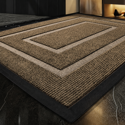 Indoor Outdoor Doormat with Anti-Slip Rubber Base and Bordered Design