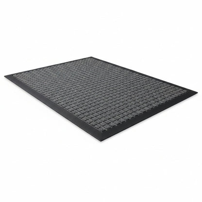 Indoor Outdoor Doormat with Anti-Slip Rubber Border and Square Grid Pattern