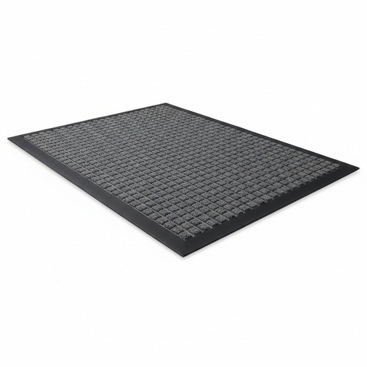 Indoor Outdoor Doormat with Anti-Slip Rubber Border and Square Grid Pattern