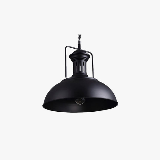 Industrial Pendant Light with Dome Shade and Chain Suspension