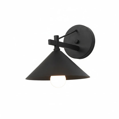 Industrial Wall Lamp with Conical Metal Shade