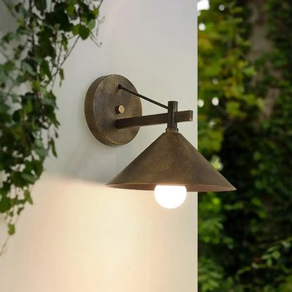 Industrial Wall Lamp with Conical Metal Shade