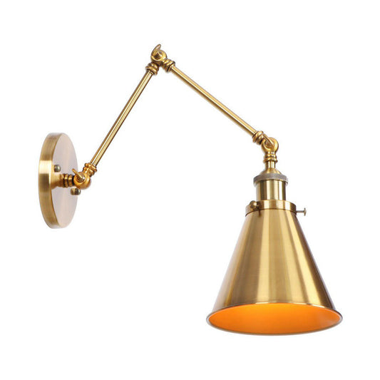 Industrial Wall Lamp with Swing Arm and Adjustable Shade