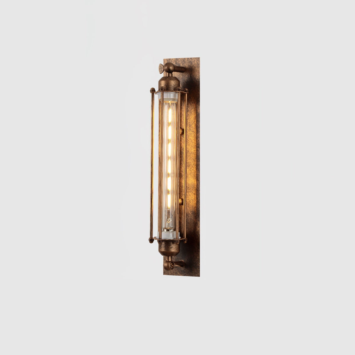 Industrial Wall Lamp with Tubular Cage Shade and Edison Bulb