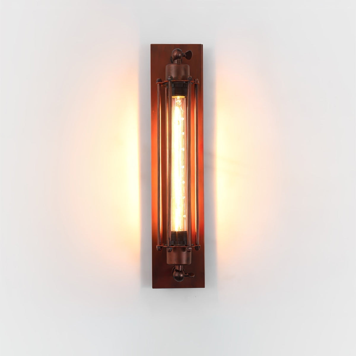 Industrial Wall Lamp with Tubular Cage Shade and Edison Bulb